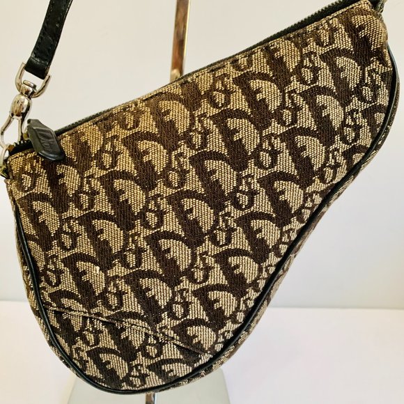 DIOR Y2K DIORISSIMO TROTTER SADDLE BAG BROWN  MADE IN SPAIN - Picture 2 of 13